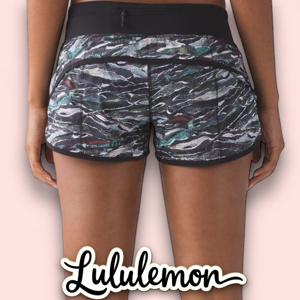 RARE limited edition Lululemon Alberta Lake / Black / Rose Herringbone Printed